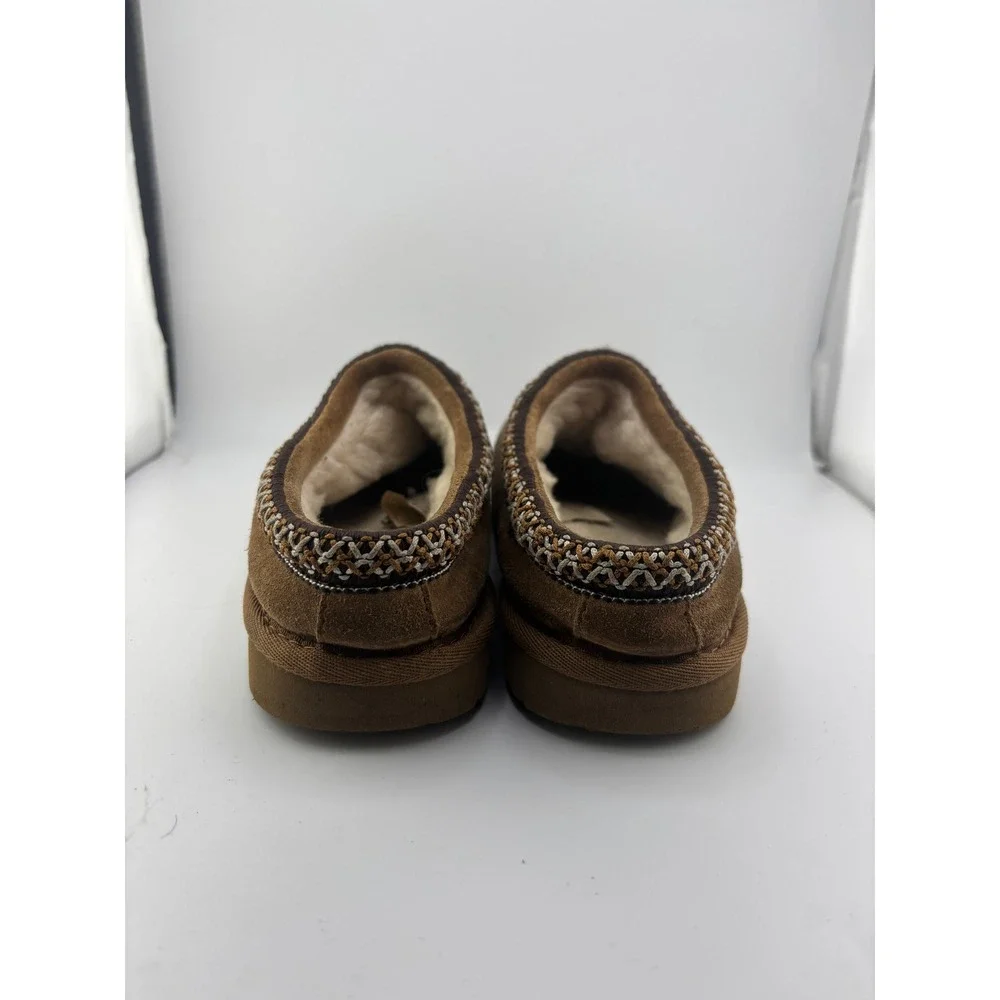 UGG Kids Tasman Suede Slippers Chestnut Brown Size 2 1019066K